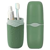 Travel Toothbrush Holder Case, Portable Toothbrush Case 3 in 1 Plastic Toothpaste Travel Case Holder...