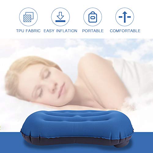 Almofada, Romacci Almofada de viagem inflável Almofada ultraleve para acampamento, caminhada, mochil