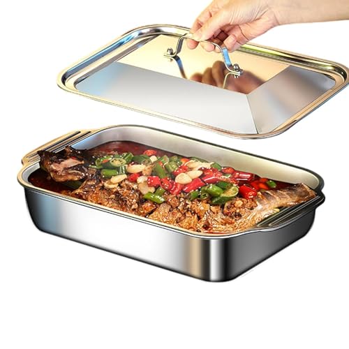 Cocina de acero inoxidable con tapa para exteriores y tostado de pescado en barbacoa 2