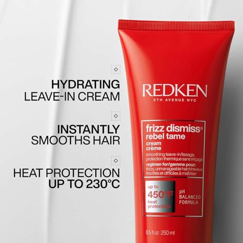 Image of Redken Frizz Dismiss Shampoo, Mask & Rebel Tame Cream Anti-Frizz Combo | With Babassu Oil & Smoothening Complex | For Dry & Frizzy Hair | For Men & Women