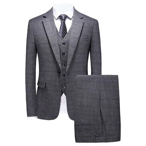 Costume plaid pour homme ensemble 3 pièces business chic et infroissable