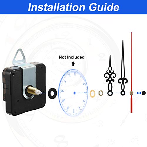 4 Pieces Quartz Clock Movement Mechanism Non Ticking Diy Clock Mechanism With 6 Clock Hands Sets For Repair Parts Replacement (0.9 Inch/ 22 Mm, Gold, Black) #TOP1