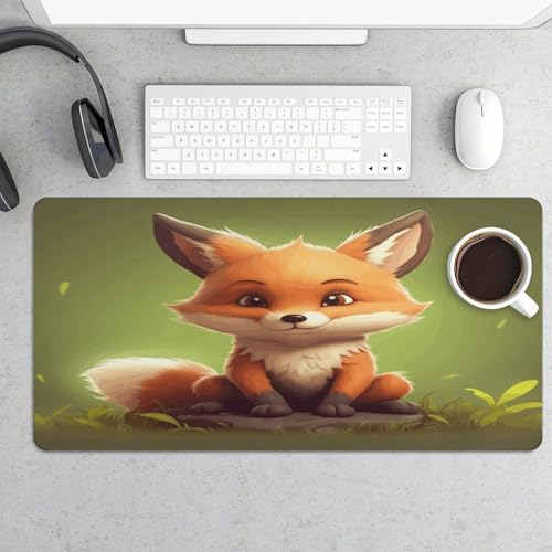 Cute Little Fox Desk Pad con Base de Goma 30x60 cm miniatura 5