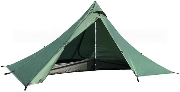 Ultralight Poleless Pyramid Tent For 1 Person, Gray Mesh Inner Shelter With 210d Oxford Floor, Compatible With Trekking Poles For Hiking And Camping