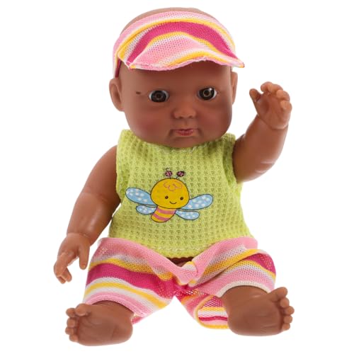 Garneck Poupées en Vinyle Réalistes Noires 18 Cm Garçons Mini Reborn Souples Garçon Et Filles Jouets Éducatifs Portables