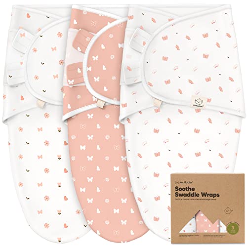 Image of 3-Pack Organic Baby Swaddle Sleep Sacks - Swaddles for Newborns, Infant 0-3 Months, Baby Girls, Boys, Soft & Snug Newborn Sleep Sack, Nursery Swaddling Blankets (Butterflies)