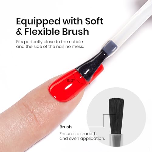 Beetles HEMA Free Gel Top Coat, 15ml No Wipe Top Coat Gel Nail Polish Clear Color Glossy Shine Nail Protection Long Lasting Soak Off Nail Lamp