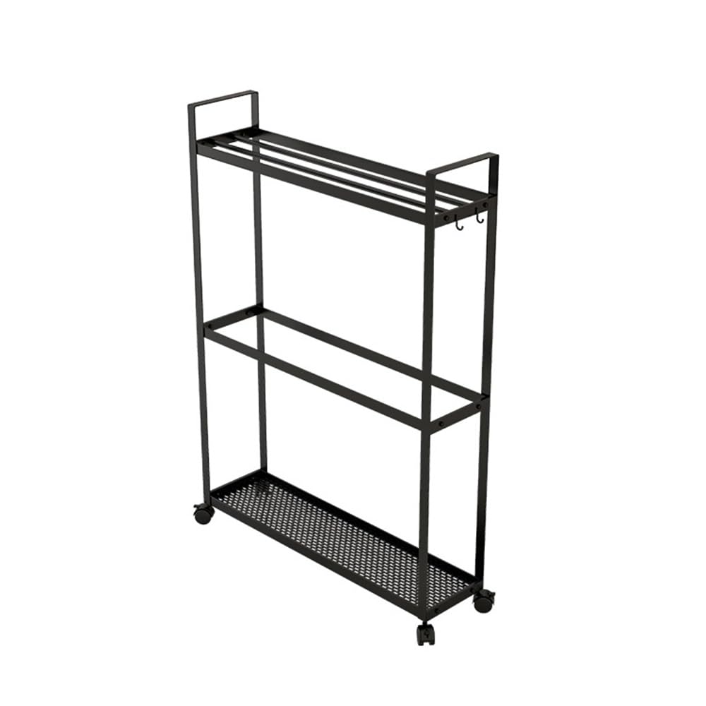 HTTGDGDH Movable Bathroom Floor-Standing Towel Rack Floor Toilet Trolley Hanger Gap Storage Bath Towel Shelf,Gold,Black