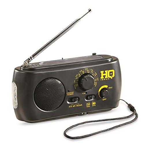 HQ ISSUE Compact Multi-Band Dynamo/Solar Powered Weather Radio, Black