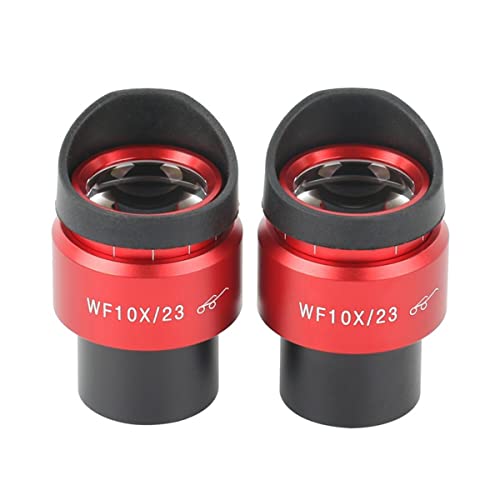 �������ώ@ 2PCS WF10X WF15X WF20X WF25X WF30X�o��O����X�e���I�������������̂��߂̃��C�h�t�B�[���h�A�C�s�[�X30mm(WF10X-23MM Red)
