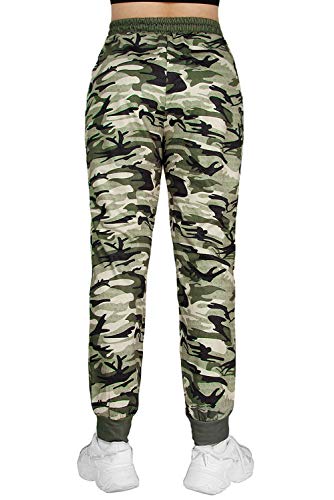 Onlypuff Women'S Casual Lightweight High Waist Feminine Style Joggers With Pockets Camo Green Xl thumb #3