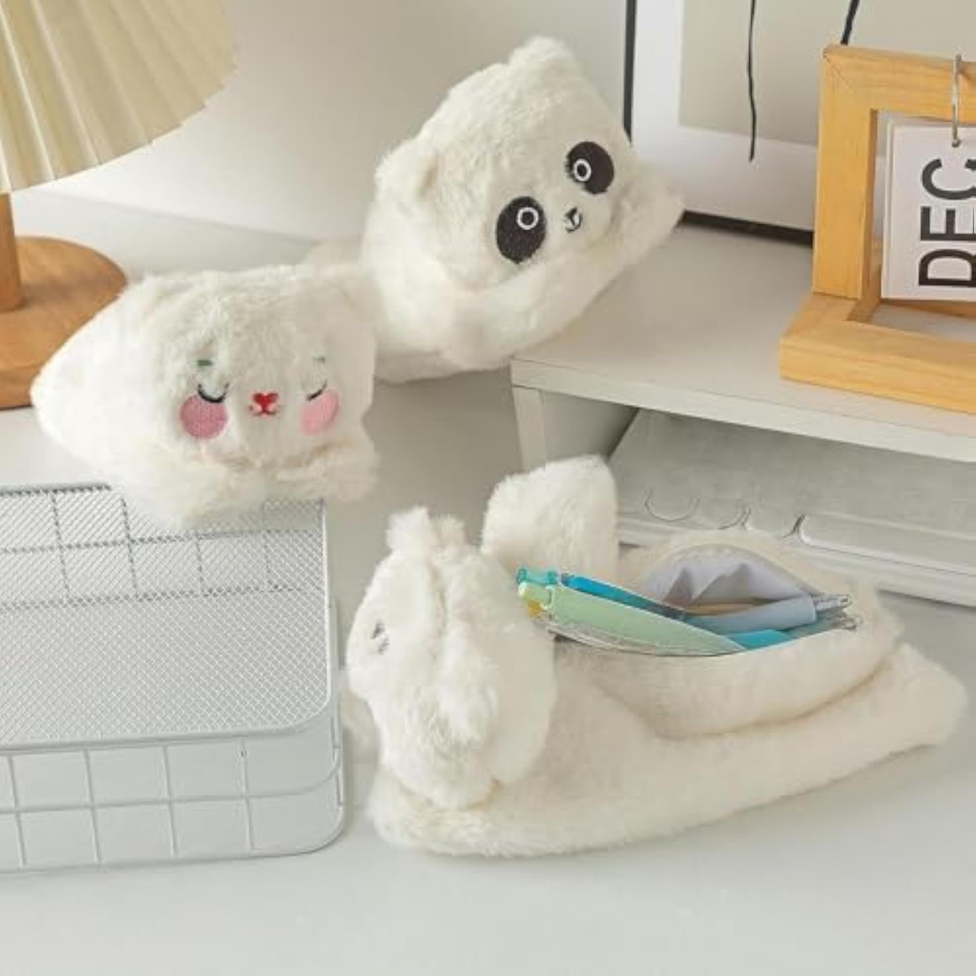 Plush Animal Pencil Case for Kids, Cartoon Design