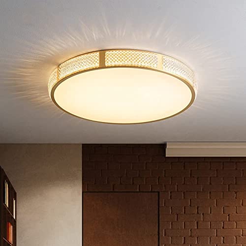 Lustre LED cristal et laiton moderne plafonnier dimmable chic