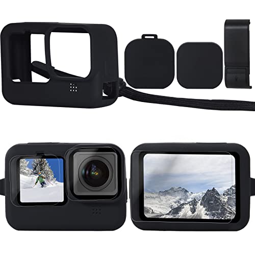 QH-Shop Custodia Protettiva in Silicone di Ricambio per Hero 10/9 Black Pellicola Salvaschermo in...