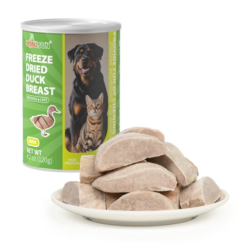MON2SUN Freeze Dried Duck Breast Treats for Dogs & Cats