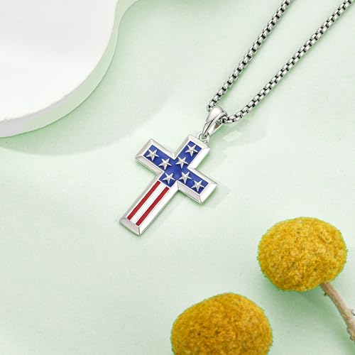ONEFINITY Cross Necklace S925 Sterling Silver Religious Cross Pendant Necklace Religious Christian Jewelry Gifts for Women Men2