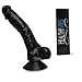 Healthy Vibes Huge Black 10'' Thick Realistic Dildo with Balls - Lifelike Dong with Suction Cup - Oversized Body Safe Penis Shaped Sex Toy