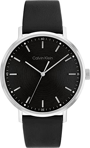 Calvin Klein Reloj Analógico de Cuarzo para Hombre Colección Modern Mesh con Pulsera de Cuero o Acero Inoxidable en Enlace o M