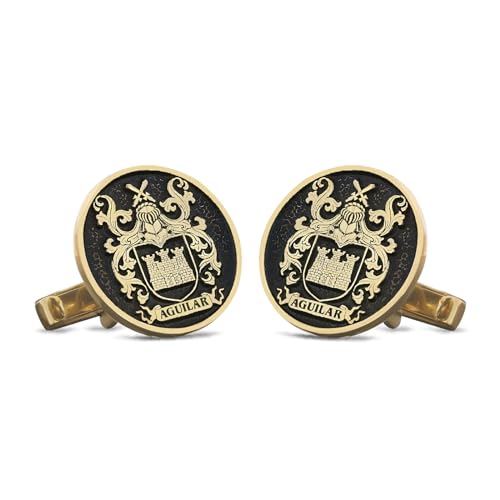 Round Handmade Family Symbol Cufflink,Family Name Cufflink,Personalized Engraved Family Cufflink,Family Crest Cufflink, Customizable Name Coat of Arms Cufflink