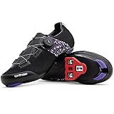 Tommaso Pista Aria Elite Women's Indoor Cycling Ready Cycling Shoe and Bundle - Black/Purple - Look...
