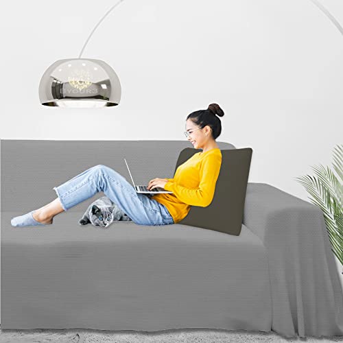 Byour3 - Funda De Sofá 3 2 4 1 Plazas 100% Algodón Puro Ligero Rectangular Tela Sofa Cubre Todo Recubrimiento Sofás También por Forma de L U Chaise Longue Derecho Izquierdo (Gris Acero, 3 Plazas) Cover