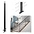 Muzata Cable Railing Post Slope Stair Angle Rectangle Weldless 36"x1”x2” Stainless Steel Black Powder Coated Pre-Drilled Posts PR11 BA4S