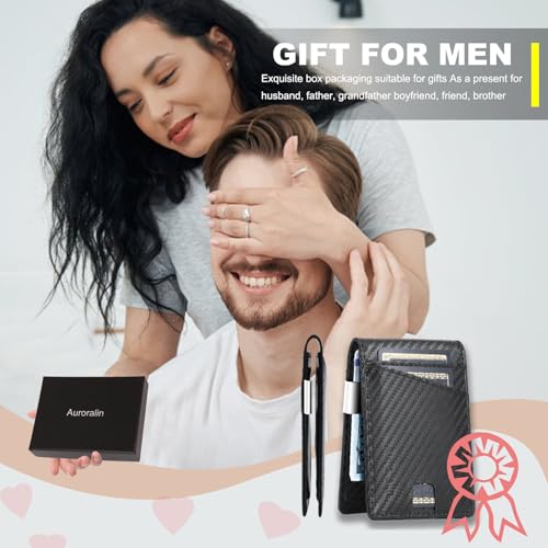 Wallet for Men,Mens Ultra Slim Wallet with Money Clip,leather wallets gadgets for men,RFID wallet with 12 card slots credit card holder,minimalist wallet for men with Gift Box4