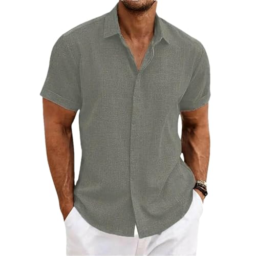 Chemise boutonnée à manches courtes minimaliste couleur unie au tombé fluide élégant