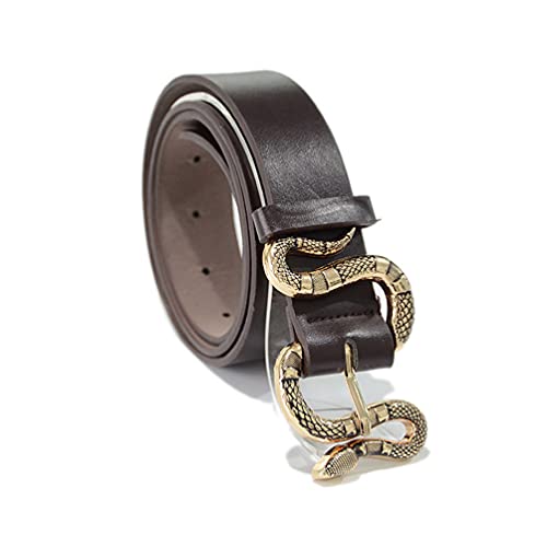 Familyhouse Womens Ladies Blet for Jeans Pants Black Leather Punk Wide Belt Waist Belt with Snake Buckle Decoration, One Size4