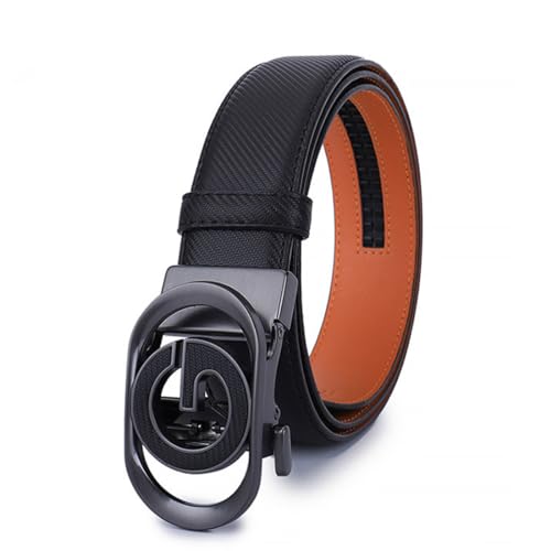 Designer Belts for Men Leather Ratchet Belts with Automatic G Buckle,Mens Belt for Casual Jeans
