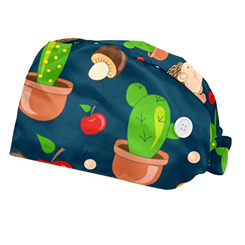 Chapeaux de travail hérissons et cactus pour hommes et femmes lot de 2 calots réglables