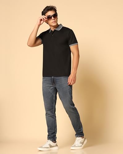 Image of INKKR Men's Collared Neck Stylish Half T-Shirt