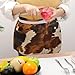 FekiLoot Abstract Cow Skin Server Apron with 3 Pockets, Waterproof Half Apron for Waiters Fashion Bistro Aprons for Restaurant Server Work