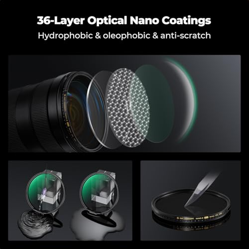 K&F CONCEPT 67mm Circular Polarizers Filter Super Slim with 36 Multi-Layer Coatings, High Definition Circular Polarizing Filter (CPL) Camera Lens Filter (Nano-X PRO Series)