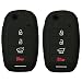 2Pcs Coolbestda Silicone 4buttons Flip Key Fob Remote Skin Cover Protector Keyless Entry Case for Kia Sorento Sportage Rio Soul Forte Optima Carens Black （Not Fit Smart Key Fob）