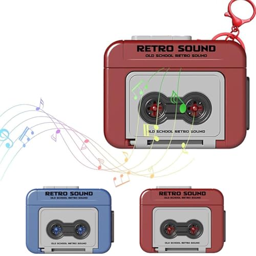 Creative Mini Tape Recorder Keychain,Retro Tape Recorder Keychain,Portable Keychain Pendant Decorative Tape Player,Tape Recorder Keychain,Fun Key Backpack Hanging Accessory Gifts for Friends