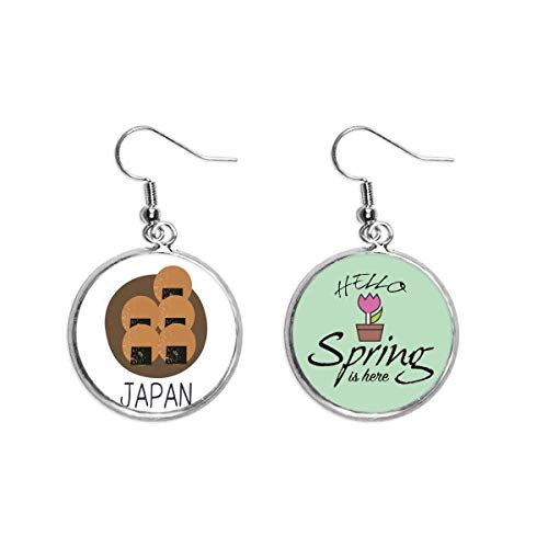 Pendientes de primavera de diseño tradicional japonés con acabado decorativo refinado