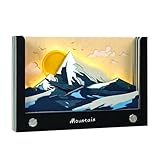 RSLIPIN 3D Memo Pad, 3D Paper Engraved Art Notepad Non Stick Note Paper,Artsy 3D Tear Away Memo Pad,Creative Decorative Gift,Snowy Mountain