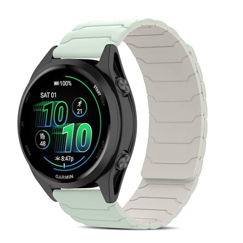 [CiimWaa] 20mm �o���h for Garmin Approach J1/S50/Garmin Vivoactive 6/5/Forerunner 570 42mm �p �V���R�� ���v�o���h ���͂Ȏ��C �X�}�[�g�E�H�b�`���� �}�O�l�b�g ���v�x��