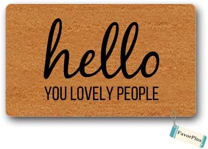 Doormat Hello You Lovely People Outdoor/Indoor Non Slip Decor Funny Floor Door Mat Area Rug for Entrance 18x30 inch