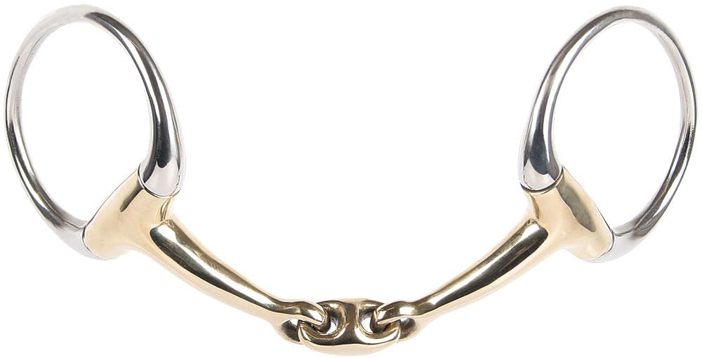 Caballo Anillos Snaffle bit, Acero Inoxidable Caballo Boca bit, Cobre Bisagra Caballo Anillos Sueltos Curvo Ángulo Lozenge para Regalos al Aire Libre