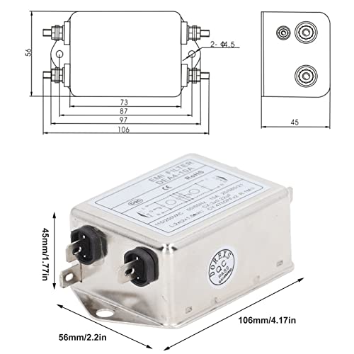 AC115V/250V 50/60Hz Potenza Filtro EMI Terminale