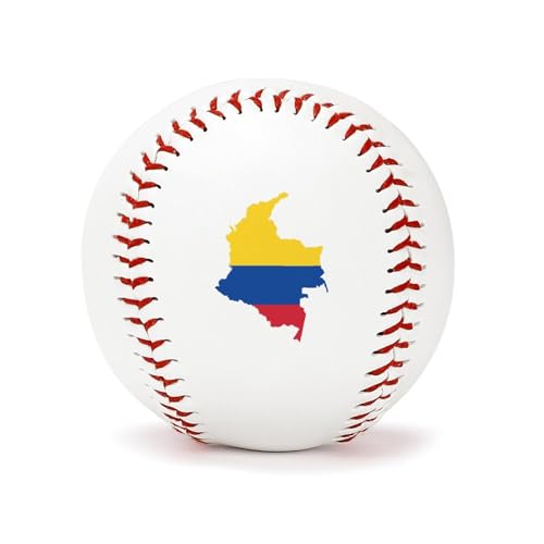 Flag Map of Colombia Personalized Baseball Practice Baseballs for Recreational Hitting Training Baseballs Memorial Gift, 7x7cm, style, vzfdgbfd45645