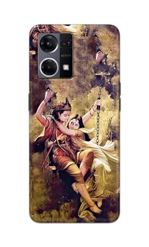 Image of Printed Hard Back Cover for Oppo Reno7 4G | Oppo Reno 7 4G Back Cover (Radha Krishna Love -J1) -190724(EA)