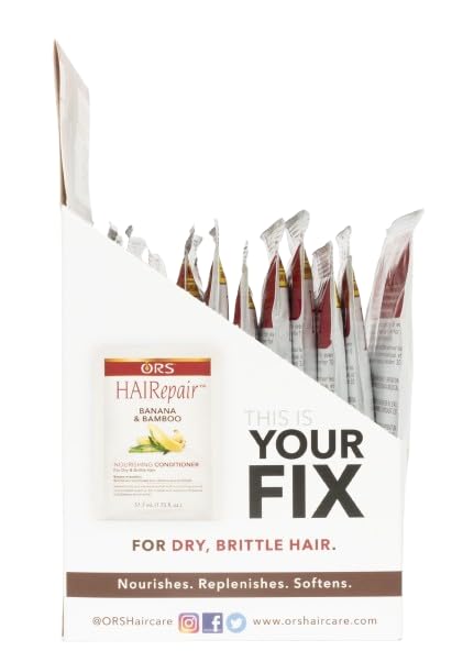 ORS HAIRepair Banana and Bamboo Nourishing Conditioner for Dry and Brittle Hair - Travel Packet 1.75 Ounces (Pack of 12)