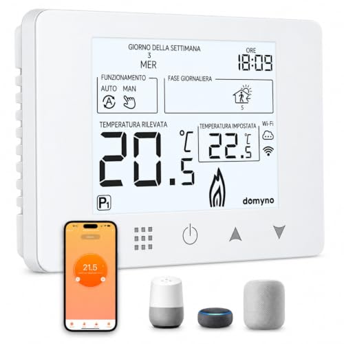 CHRONOTHERMOSTAT WIFI SMARTPHONE APP ALEXA GOOGLE THERMOSTAT DE CHAUDIÈRE MURALE OU BOX 503 ALIMENTATION 90-240 Vac