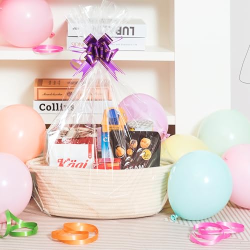 Image of MINTWOOD Design 5-Piece Storage Baskets for Organizing, Small Woven Rope Baskets for Storage and Shelves, Dog Cat Toy Basket Box, Pantry Bathroom Organization Bins, Nightstand Organizer, Beige
