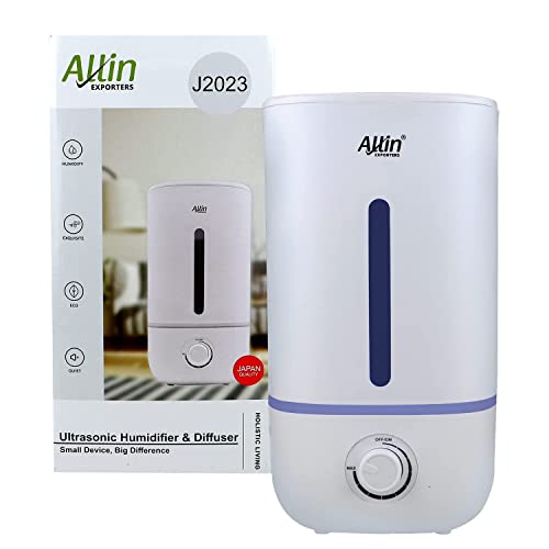 Image of Allin Exporters J2023 Ultrasonic Humidifier Cool Mist Air Purifier for Dryness, Cold & Cough Large Capacity for Room, Baby, Plants, Bedroom (1 Year Warranty) (4.3L)