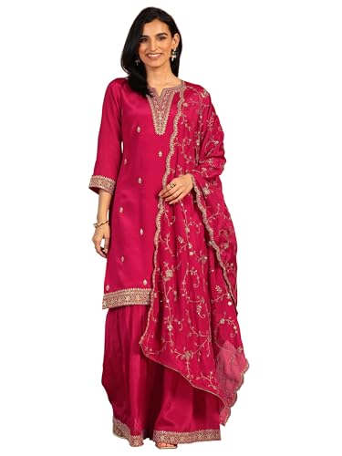 Ensemble kurta brodé en coton mélangé Libas finitions haute qualité
