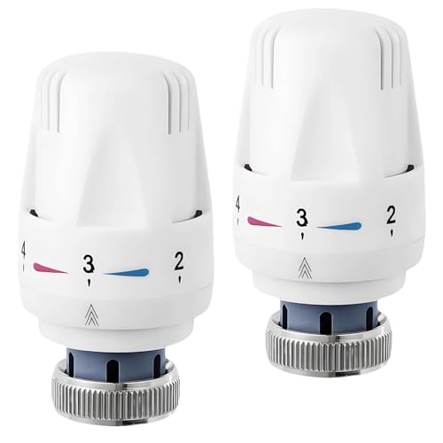 2 Stück Thermostat Heizung, M30 x 1.5 Heizkörperthermostat, Thermostatkopf, Heizkörper Thermostatkopf, Heizungsthermostat, Thermostat Heizkörperventil für Büro Zuhause